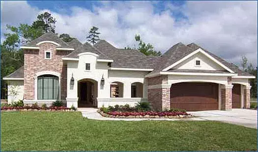European house plans 62-285 - front exterior, 4,101 sq ft, 4 bed, 3 bath house plans | Monster House Plans