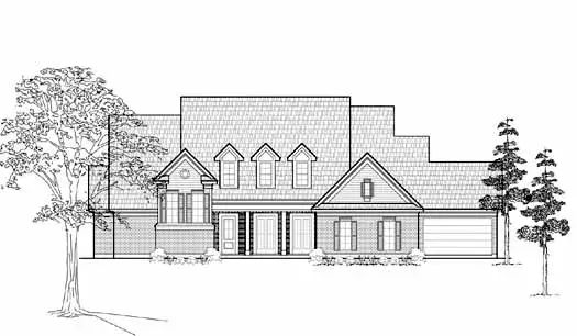 Country house plans 62-295 - front exterior, 4,156 sq ft, 4 bed, 3 bath house plans | Monster House Plans