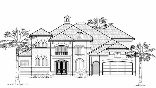 Mediterranean house plans 62-298 - front exterior, 4,163 sq ft, 4 bed, 4 bath house plans | Monster House Plans
