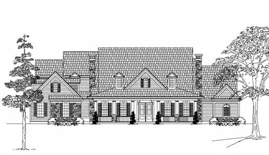 Country house plans 62-306 - front exterior, 4,221 sq ft, 4 bed, 3 bath house plans | Monster House Plans