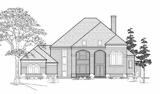 European house plans 62-308 - front exterior, 4,235 sq ft, 4 bed, 4 bath house plans | Monster House Plans