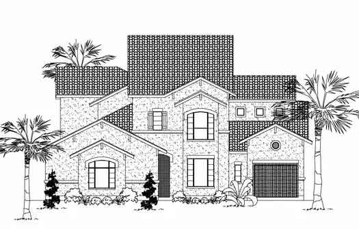 Mediterranean house plans 62-309 - front exterior, 4,239 sq ft, 4 bed, 4 bath house plans | Monster House Plans