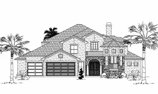 Mediterranean house plans 62-312 - front exterior, 4,270 sq ft, 4 bed, 3 bath house plans | Monster House Plans