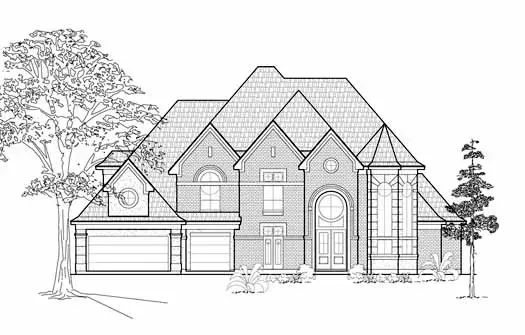 European house plans 62-315 - front exterior, 4,298 sq ft, 5 bed, 4 bath house plans | Monster House Plans