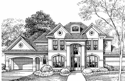 Traditional house plans 62-318 - front exterior, 4,308 sq ft, 4 bed, 3 bath house plans | Monster House Plans