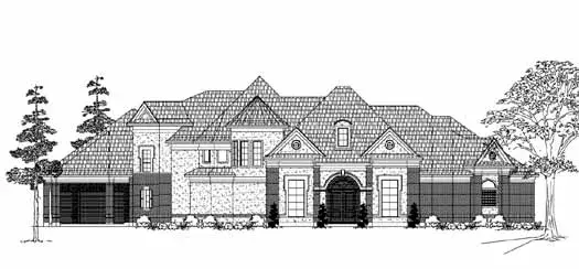 Traditional house plans 62-329 - front exterior, 4,355 sq ft, 4 bed, 4 bath house plans | Monster House Plans