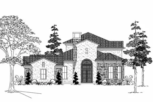 Spanish house plans 62-331 - front exterior, 4,383 sq ft, 3 bed, 3 bath house plans | Monster House Plans