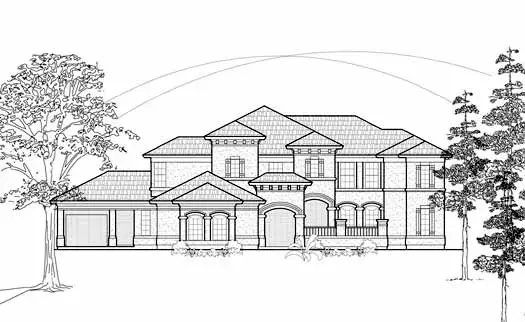 Mediterranean house plans 62-337 - front exterior, 4,434 sq ft, 5 bed, 4 bath house plans | Monster House Plans