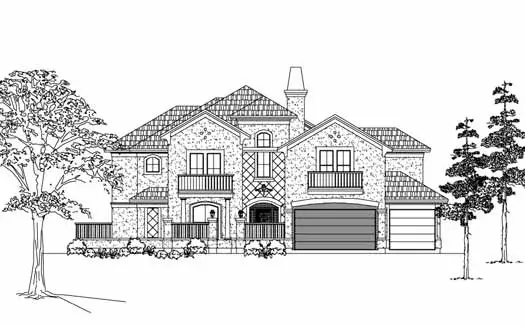 Mediterranean house plans 62-339 - front exterior, 4,471 sq ft, 4 bed, 3 bath house plans | Monster House Plans