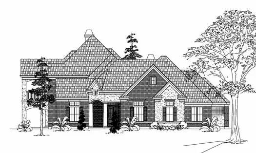 Traditional house plans 62-358 - front exterior, 4,531 sq ft, 4 bed, 4 bath house plans | Monster House Plans
