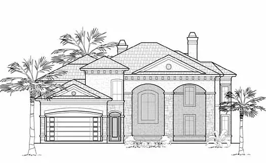 Mediterranean house plans 62-359 - front exterior, 4,550 sq ft, 4 bed, 4 bath house plans | Monster House Plans