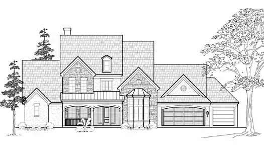 Traditional house plans 62-360 - front exterior, 4,550 sq ft, 5 bed, 5 bath house plans | Monster House Plans