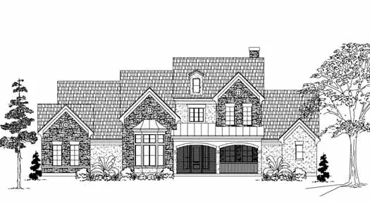 Traditional house plans 62-361 - front exterior, 4,550 sq ft, 5 bed, 5 bath house plans | Monster House Plans