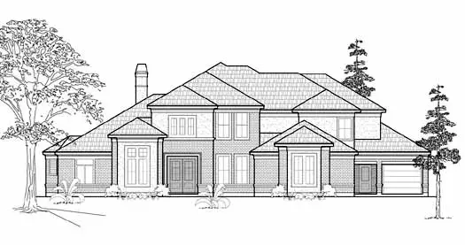 Traditional house plans 62-366 - front exterior, 4,571 sq ft, 5 bed, 4 bath house plans | Monster House Plans
