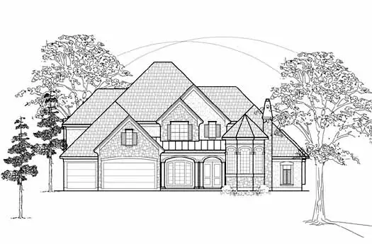 Traditional house plans 62-369 - front exterior, 4,579 sq ft, 5 bed, 4 bath house plans | Monster House Plans