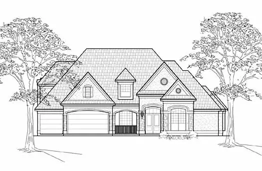 Traditional house plans 62-370 - front exterior, 4,579 sq ft, 5 bed, 4 bath house plans | Monster House Plans
