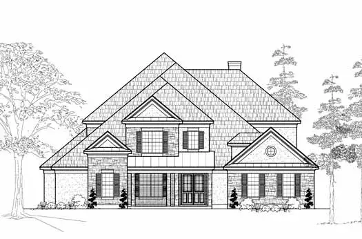 Traditional house plans 62-374 - front exterior, 4,633 sq ft, 4 bed, 4 bath house plans | Monster House Plans