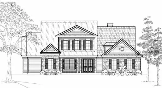 Southern Colonial house plans 62-375 - front exterior, 4,633 sq ft, 4 bed, 4 bath house plans | Monster House Plans