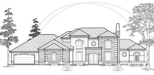 Traditional house plans 62-385 - front exterior, 4,721 sq ft, 4 bed, 4 bath house plans | Monster House Plans