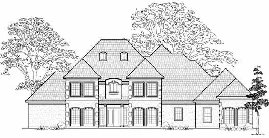 European house plans 62-387 - front exterior, 4,724 sq ft, 4 bed, 3 bath house plans | Monster House Plans