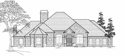 Traditional house plans 62-391 - front exterior, 4,758 sq ft, 4 bed, 4 bath house plans | Monster House Plans