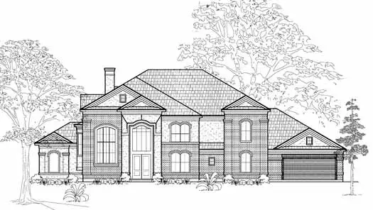 Traditional house plans 62-395 - front exterior, 4,839 sq ft, 4 bed, 4 bath house plans | Monster House Plans