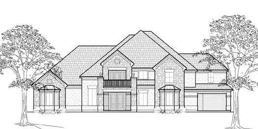 Traditional house plans 62-397 - front exterior, 5,139 sq ft, 5 bed, 4 bath house plans | Monster House Plans
