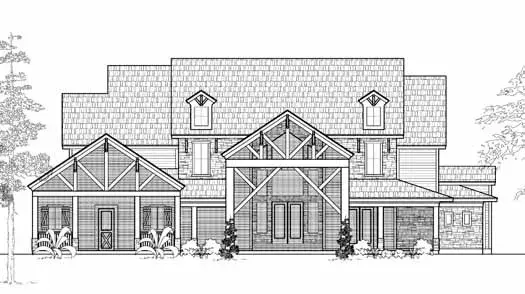 Mountain Rustic house plans 62-403 - front exterior, 4,897 sq ft, 4 bed, 4 bath house plans | Monster House Plans