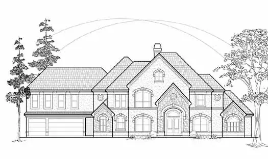 Traditional house plans 62-404 - front exterior, 4,900 sq ft, 5 bed, 4 bath house plans | Monster House Plans