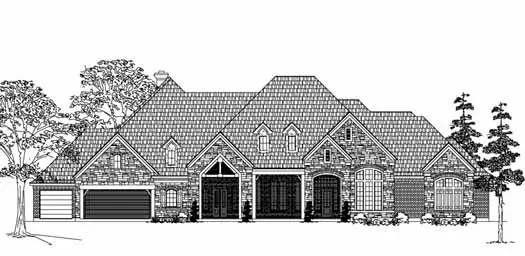Traditional house plans 62-405 - front exterior, 4,914 sq ft, 4 bed, 3 bath house plans | Monster House Plans