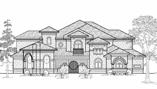 Mediterranean house plans 62-406 - front exterior, 4,932 sq ft, 4 bed, 4 bath house plans | Monster House Plans