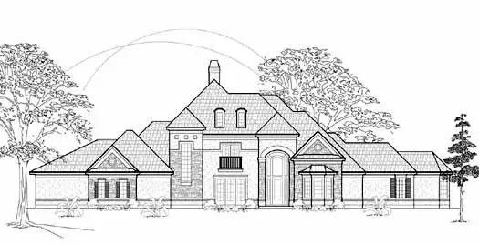 Traditional house plans 62-409 - front exterior, 4,964 sq ft, 4 bed, 4 bath house plans | Monster House Plans