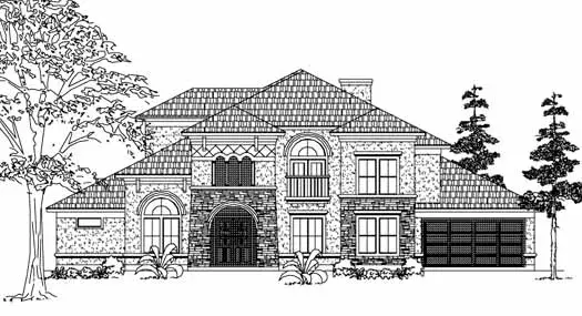 Mediterranean house plans 62-410 - front exterior, 4,978 sq ft, 5 bed, 5 bath house plans | Monster House Plans