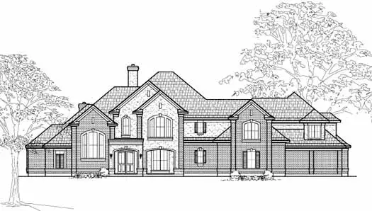 Traditional house plans 62-411 - front exterior, 4,984 sq ft, 5 bed, 5 bath house plans | Monster House Plans
