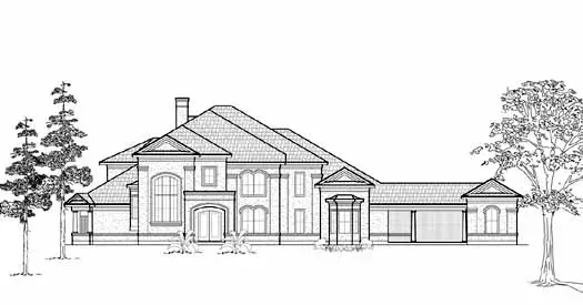 Traditional house plans 62-414 - front exterior, 5,019 sq ft, 4 bed, 5 bath house plans | Monster House Plans