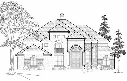 Mediterranean house plans 62-415 - front exterior, 5,050 sq ft, 4 bed, 4 bath house plans | Monster House Plans