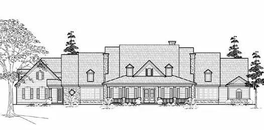 Country house plans 62-416 - front exterior, 5,052 sq ft, 4 bed, 4 bath house plans | Monster House Plans