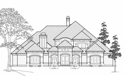 Mediterranean house plans 62-419 - front exterior, 5,074 sq ft, 4 bed, 4 bath house plans | Monster House Plans