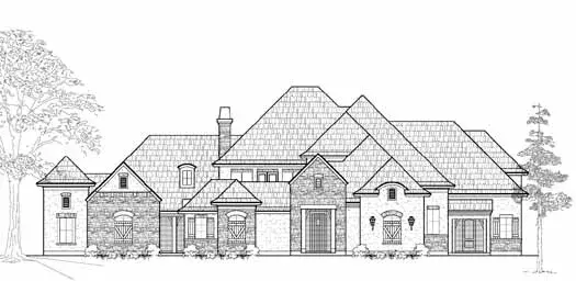 French Country house plans 62-420 - front exterior, 5,087 sq ft, 4 bed, 4 bath house plans | Monster House Plans