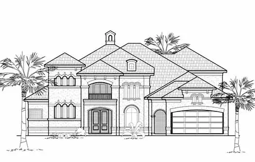 Mediterranean house plans 62-422 - front exterior, 5,123 sq ft, 4 bed, 4 bath house plans | Monster House Plans