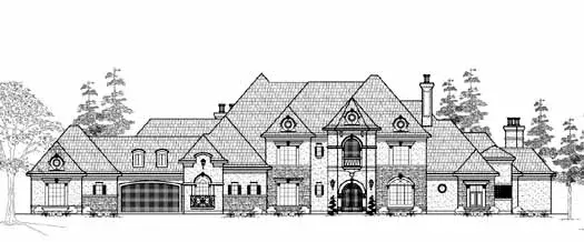 European house plans 62-425 - front exterior, 5,154 sq ft, 3 bed, 3 bath house plans | Monster House Plans