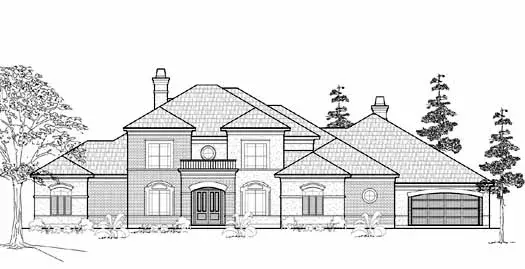 Traditional house plans 62-428 - front exterior, 5,283 sq ft, 4 bed, 4 bath house plans | Monster House Plans