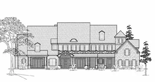 Farmhouse house plans 62-430 - front exterior, 5,293 sq ft, 5 bed, 5 bath house plans | Monster House Plans