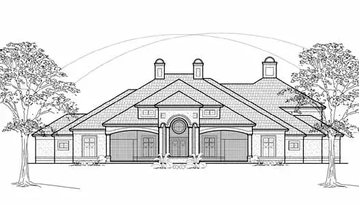 Mediterranean house plans 62-432 - front exterior, 5,314 sq ft, 4 bed, 4 bath house plans | Monster House Plans