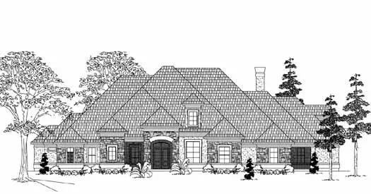 Traditional house plans 62-436 - front exterior, 5,363 sq ft, 5 bed, 4 bath house plans | Monster House Plans