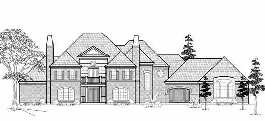 Traditional house plans 62-437 - front exterior, 5,379 sq ft, 4 bed, 4 bath house plans | Monster House Plans