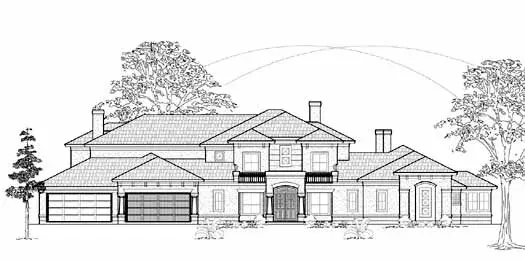 Mediterranean house plans 62-438 - front exterior, 5,386 sq ft, 4 bed, 5 bath house plans | Monster House Plans