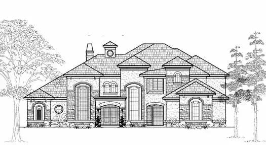 Mediterranean house plans 62-439 - front exterior, 5,415 sq ft, 5 bed, 5 bath house plans | Monster House Plans