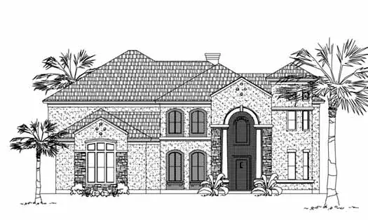 Mediterranean house plans 62-440 - front exterior, 5,394 sq ft, 4 bed, 4 bath house plans | Monster House Plans
