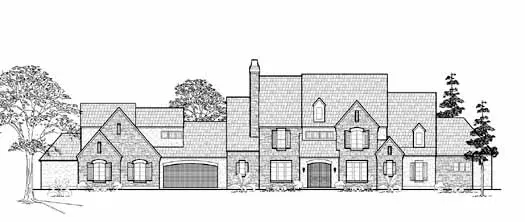 Farmhouse house plans 62-441 - front exterior, 5,400 sq ft, 4 bed, 4 bath house plans | Monster House Plans